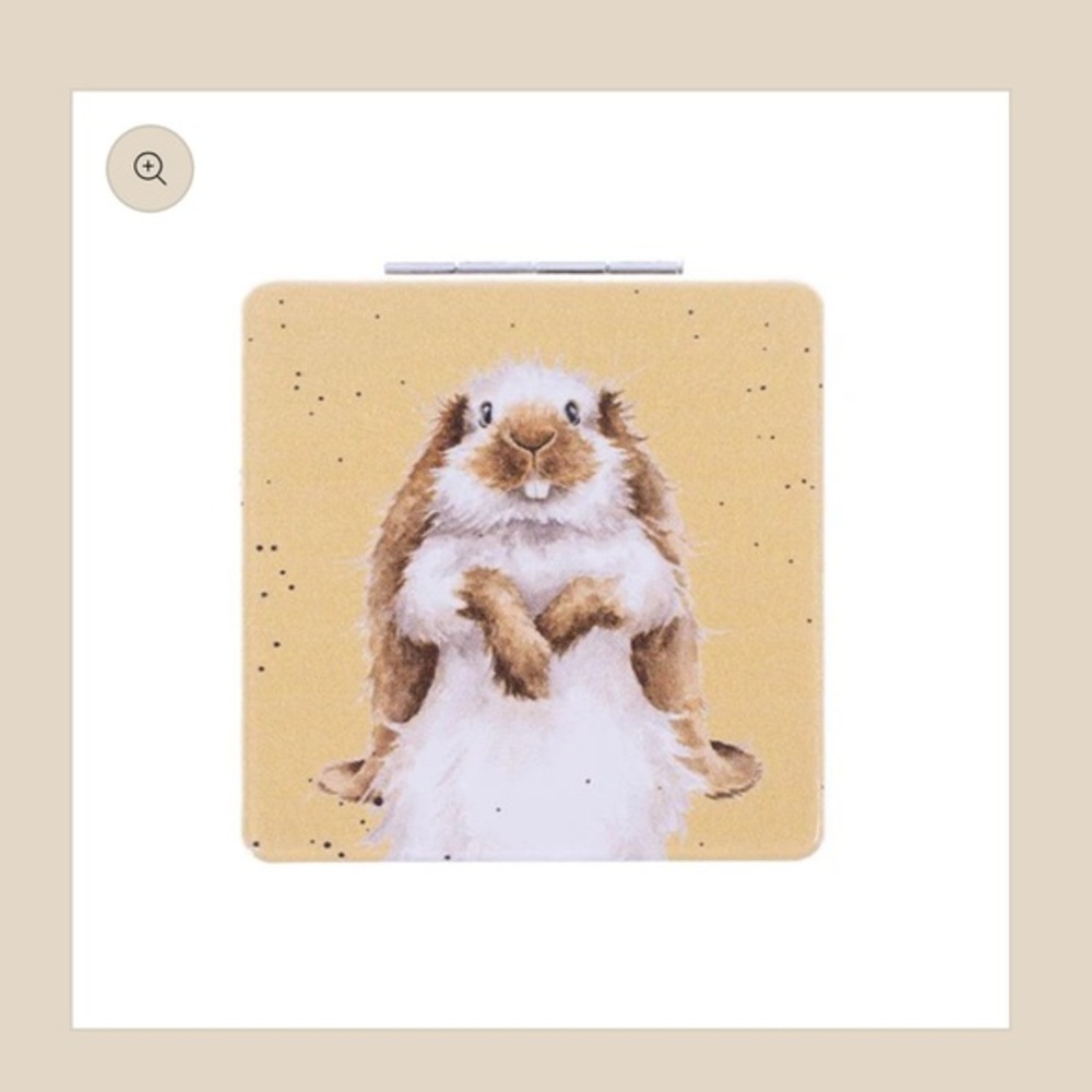 Wrendale Designs Charming Tan Rabbit Design Compact Mirror